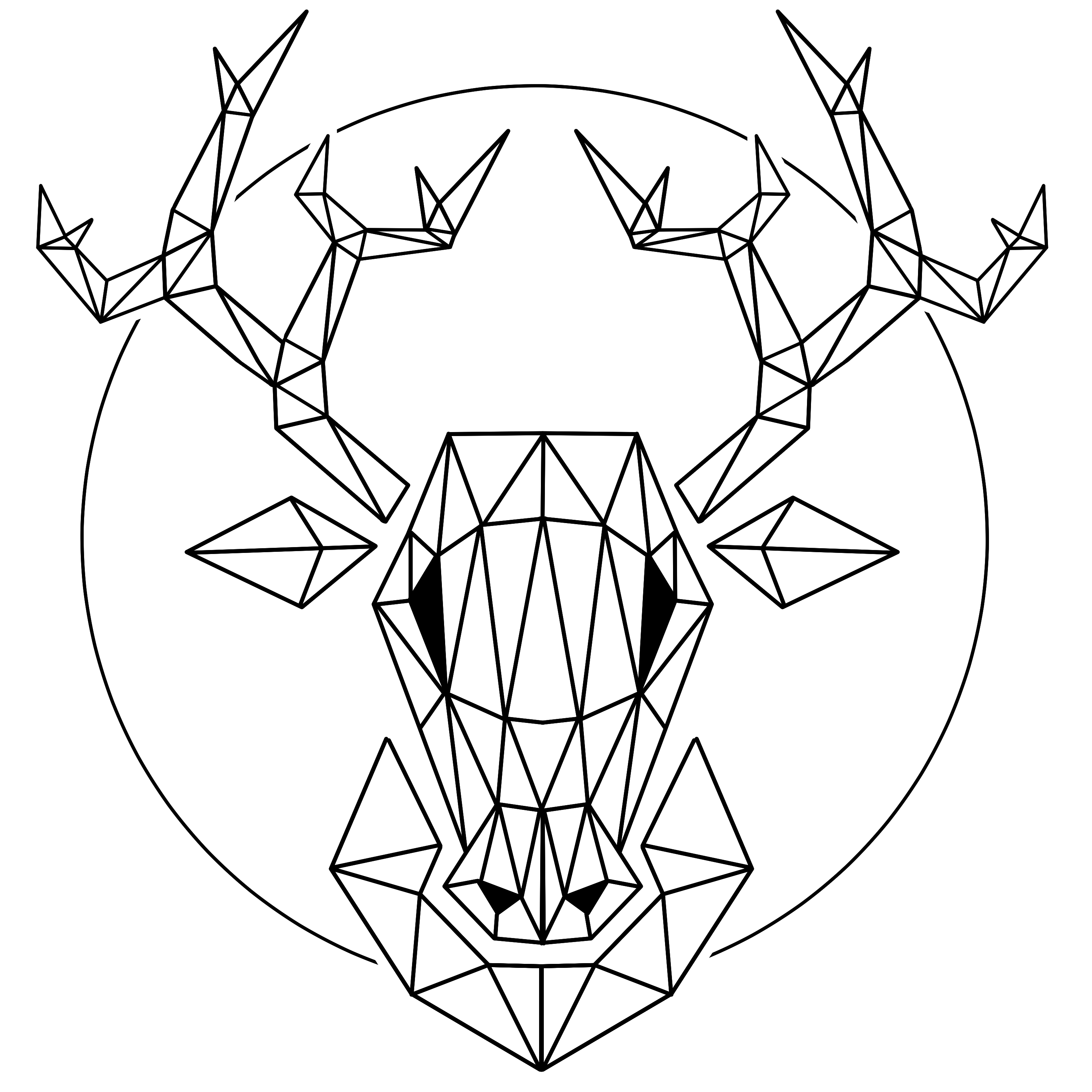 Antler's geometric deer logo with a circular outline.